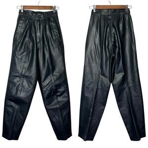 Toffs | Women | Vintage 100% Genuine Leather Pleated High Rise Pants | 4M 24W